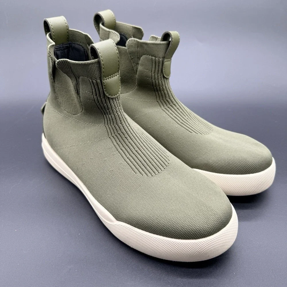 Vessi Weekend Chelsea Boots Women's 10 Olive Green Waterproof Knit Slip On